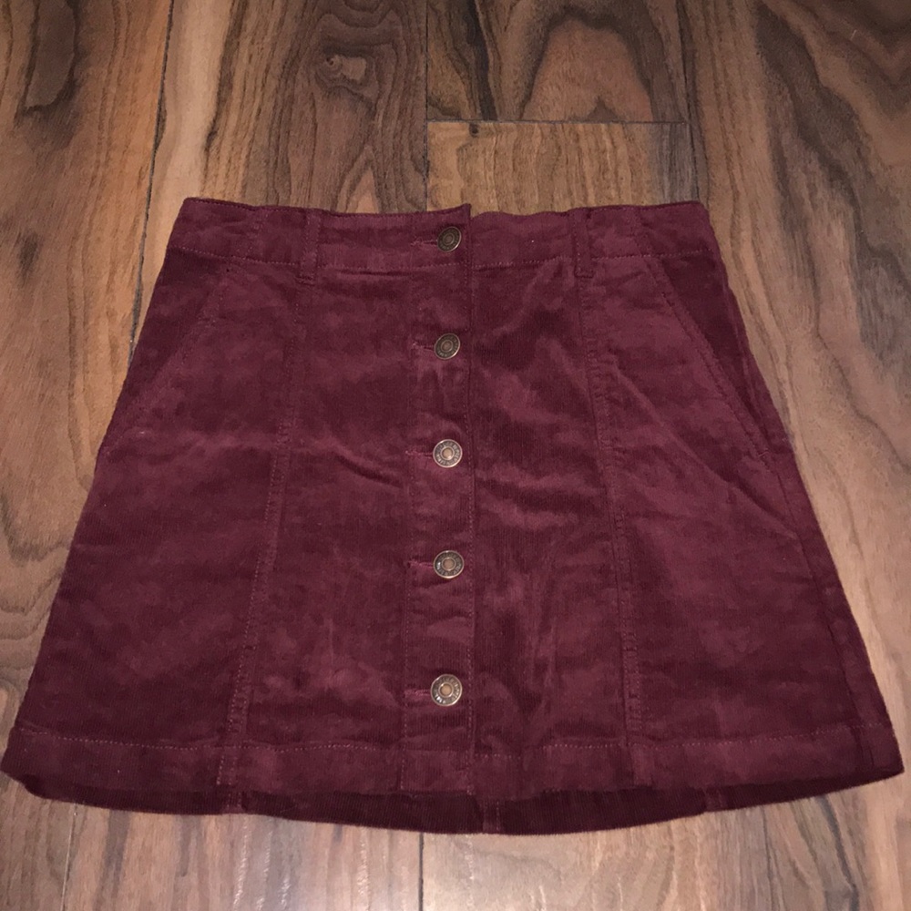 Forever21 Burgundy corduroy A-line skirt NWOT